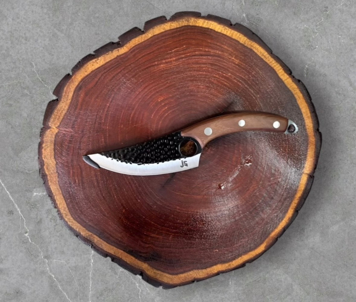 Rodaja de Mezquite con Hacha o cuchillo
